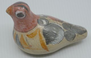 Vintage Tonala Mexico Hand Painted Folk Art Pottery Bird Figurine,  Dove