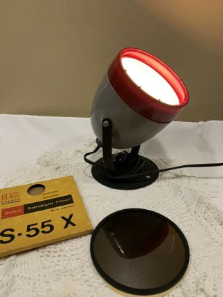 Vintage Kodak Adjustable Safelight Lamp Model A With A - 55x Filter