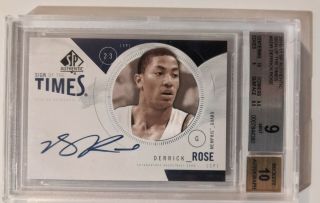 Derrick Rose 2010 - 11 Ud Sp Authentic Sign Of The Time Auto Bgs 9,  10 Autograph