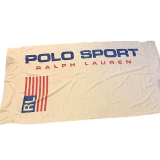 Vintage ' 90 ' s RALPH LAUREN Polo Sport USA Flag Beach Towel 2