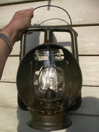 Star Head Light & Lantern Co.  Antique U.  P.  R.  R.  Railroad Track Inspector Lantern