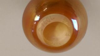 ANTIQUE SIGNED TIFFANY FAVRILE GOLD IRIDESCENT GLASS CABINET VASE 4