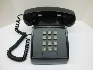 Vintage At&t Black Western Electric 2500dmg Button Touch Tone Desk Phone Decor