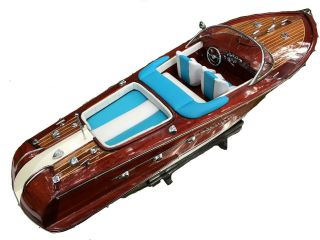 Riva Aquarama Speed Model Ship Boat Wood Wooden Italian Nautica Handmade 21 "