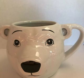 Vintage Coca Cola Polar Bear Head Coffee Cup Tea Mug 1994? Collectible 20oz 4”