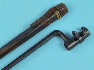 Antique 19 Century Us Civil War Model 1855 Socket Bayonet W/ Scabbard
