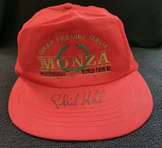 Phil Hill Signed 1992 Grand Premio Italia Monza Italian Grand Prix Hat Ball Cap
