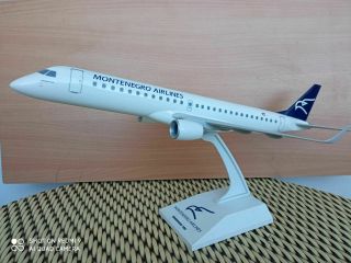 Montenegro Airlines Embraer 195 Travel Agent Type Display Model 1:100 Scale Rare
