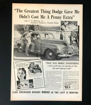 1940 Dodge Luxury Liner Sedan Advertisement Vintage Car Photograph Print Ad