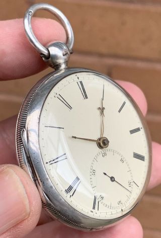 A Gents Early Antique Solid Silver Patented Liverpool Fusee Pocket Watch 1837.