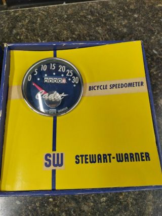 Vintage Stewart - Warner Cadet Bicycle Speedometer - Nos - Nib - Made In Chicago