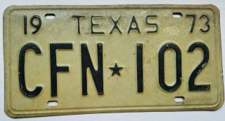 1973 Texas Metal License Plate Man Cave Sign Garage Vintage