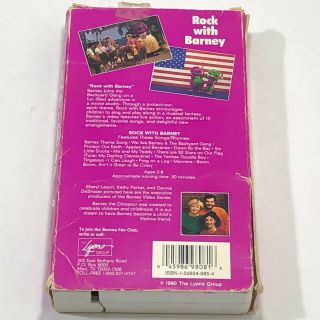 Barney - Rock With Barney (VHS,  1992) Vintage Sing Along Dinosaur 3