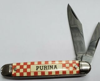 Vtg Providence Rhode Island Cut Co.  Advertising Purina 2 Blade Pocket Knife 2