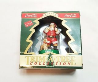 Coca - Cola Trim A Tree Santa With Dog " Sshhh 1961 " Christmas Ornament 1990 Vtg