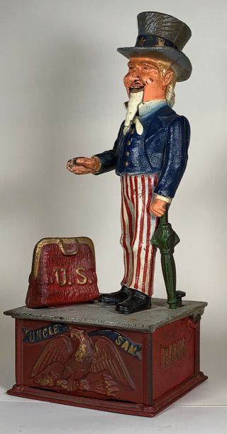 Antique Uncle Sam Cast Iron Mechanical Bank - USA 4