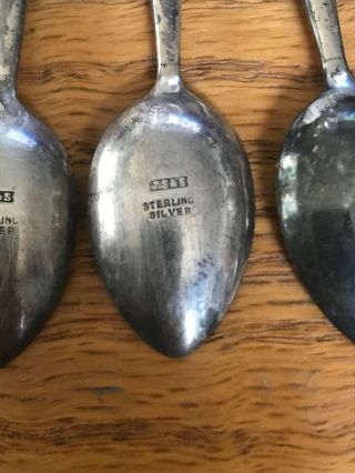 Pre War Antique JS&S Sterling Silver Jade Handle Set Of 6 Spoons 4