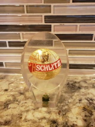 Vintage Acrylic Schlitz Brewing Beer Tap Handle Draft Kegerator Lucite