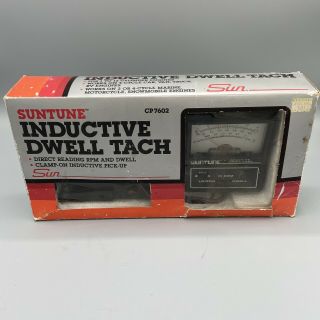 Vintage Suntune Inductive Dwell Tach Cp7602 Direct Reading Rpm Dwell 1980