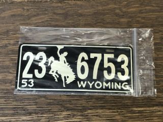 Vintage 1953 Wyoming General Mills Wheaties Bicycle License Plate