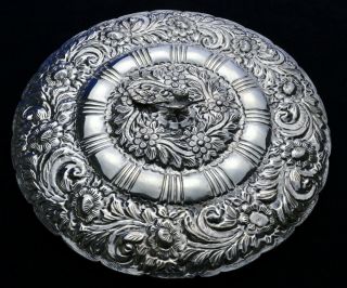 900 Silver Large 9 1/2 " Ornate Egyptian Wedding Mirror -