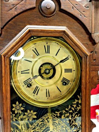 ⭐Antique 1900’s Seth Thomas Alarm 8 Day Mantle Clock w Key⭐ 3