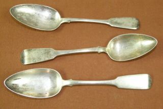3 Antique 1857 & 68 Imperial Russian 84 Sterling Silver Spoons