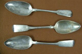 3 Antique 1857 & 68 Imperial RUSSIAN 84 STERLING SILVER SPOONS 2