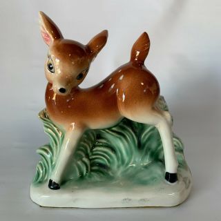 Vintage 1956 Ceramic Deer Planter L&m Mcm Mid Century Modern Figure Tv Prop