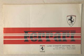 1965 Ferrari Full Line Sales Brochure From Luigi Chinetti Motors