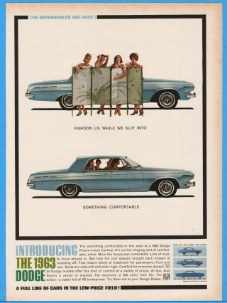 1963 Dodge Polara 4 - Door Hardtop Pardon Us 1962 Vintage Car Photo Ad