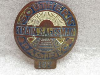 Vintage Southern Pacific Railroad Train Salesman Brass Badge 162 2 - 3/8 " Wide