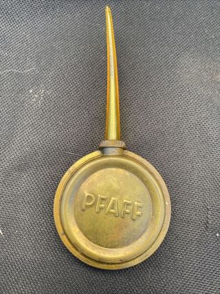 Pfaff German Sewing Machine Oiler Tin Oil Can Container Vintage Brass Metal