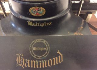 Antique HAMMOND MULTIPLEX Typewriter On Wooden Case/Bottom No Lid 182894 3