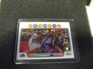Allen Iverson 2008 - 09 Topps Chrome Basketball 3 Refractor Nuggets