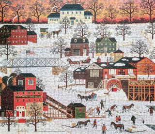 " Cider Brook Farms " Vintage Charles Wysocki 1000 Pc Puzzle - Done And Complete