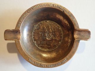 Old Ironsides Bronze Ashtray Made From Bronze Keel Of Us Frigate Constitution