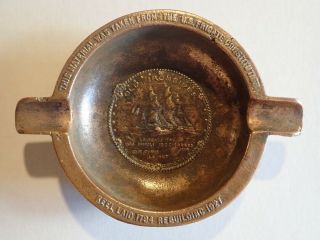 OLD IRONSIDES Bronze Ashtray MADE FROM BRONZE KEEL of US FRIGATE CONSTITUTION 2