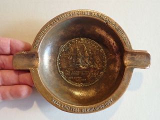 OLD IRONSIDES Bronze Ashtray MADE FROM BRONZE KEEL of US FRIGATE CONSTITUTION 3