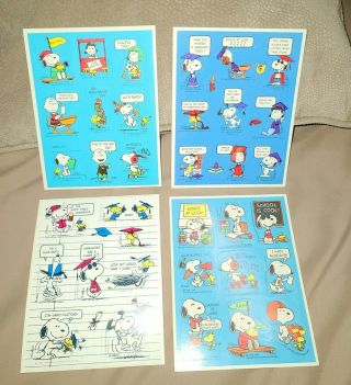 Vintage Snoopy Peanuts Sticker Sheets,  School,  Studies,  Graduation