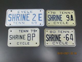 Shrine Tennessee Motorcycle License Plates Masons Masonic Lodge Shriners