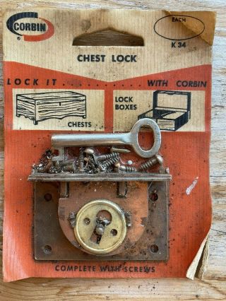 Vintage Corbin Chest Lock - K 34,  Packaging