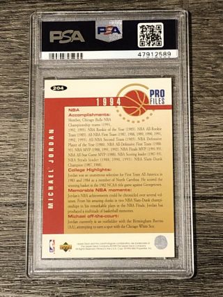 Michael Jordan 1994 Upper Deck Collector ' s Choice 204 PSA 10 GEM 2