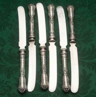 No.  10 By Dominick & Haff Sterling Silver Set Of 6 Luncheon Knives 8.  5 "