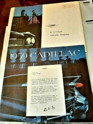 1959 Cadillac Full Line Sales Brochure,  Envelope W/memo To Cust Last 1