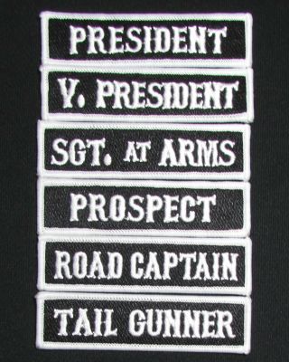 Son Of Outlaw Mc Club Vice President Officer Title Biker 6 Front Patch Set Usa