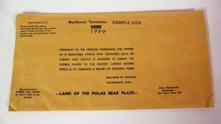 STUNNING TWO 1984 Northwest Territories POLAR BEAR SAMPLE 000 License Plate Tag 3