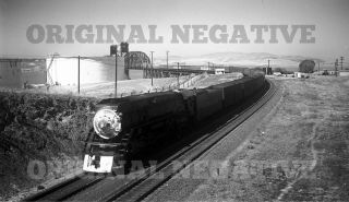 Orig 1944 Negative - Southern Pacific Sp 4 - 8 - 4 Gs - 2 Bridge California Railroad