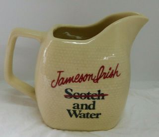Vintage Jameson Irish Whiskey Bar Water Pitcher Ceramic Pub Jug