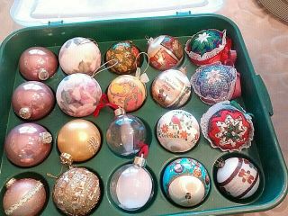 Vintage Box Of 20 Christmas Ornaments